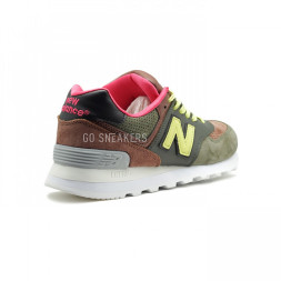 New Balance 574 Olive Khaki Pink