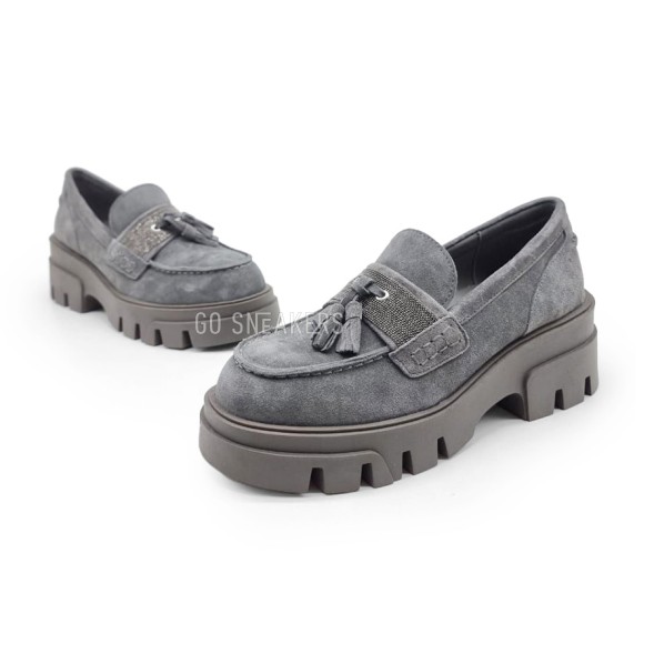 Женские лоферы Brunello Cucinelli Loafers Suede Woman Grey