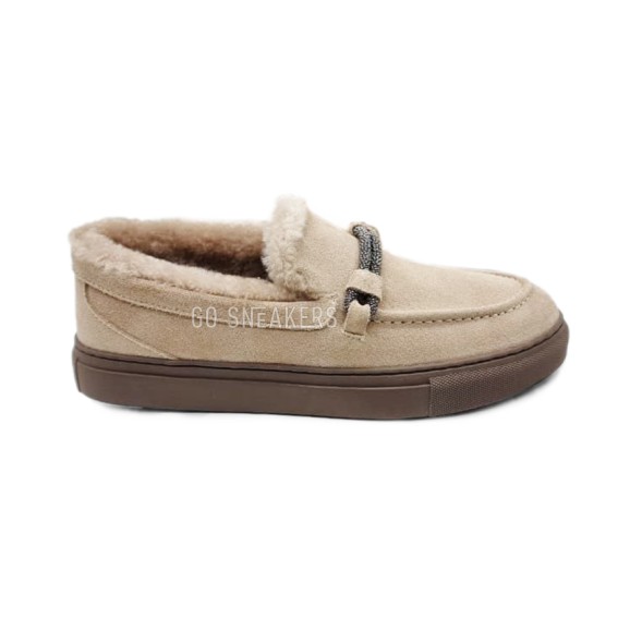 Унисекс зимние мокасины Brunello Cucinelli Moccasins Winter Beige