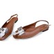 Женские босоножки Hermes Leather Flats Brown