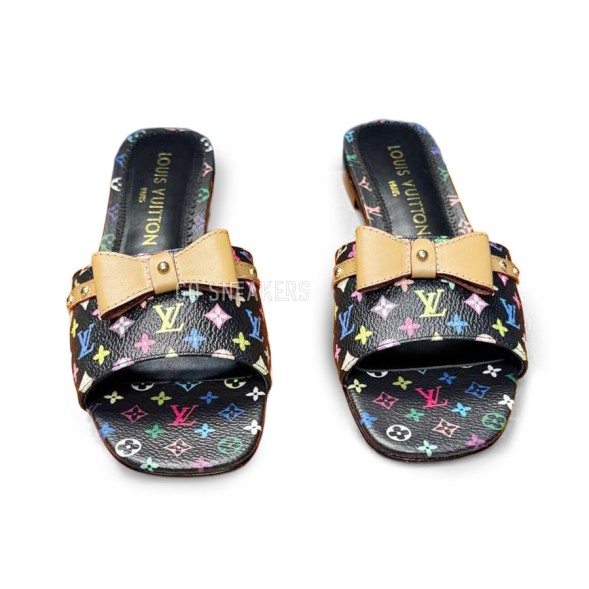 Женские шлепанцы Louis Vuitton Flip-flop Black/Multicolor