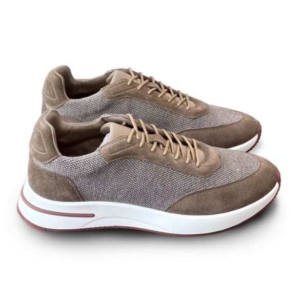 Мужские кроссовки Loro Piana Textile Sneakers Brown