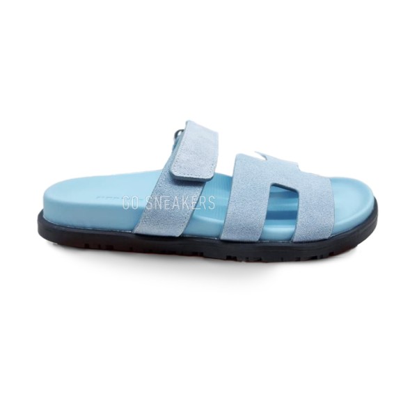 Унисекс сандалии Hermes Flip-flops Suede Light Blue 