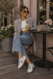 Golden Goose GGDB SSTAR White/Silver Sparkles