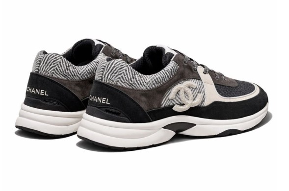 Женские кроссовки Chanel Tweed Sneakers Grey/Brown/Black