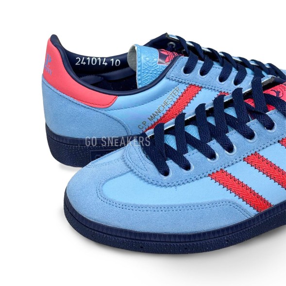 Унисекс кеды Adidas Manchester SPZL x C.P. Company “Light Blue Bright Red Dark Blue”