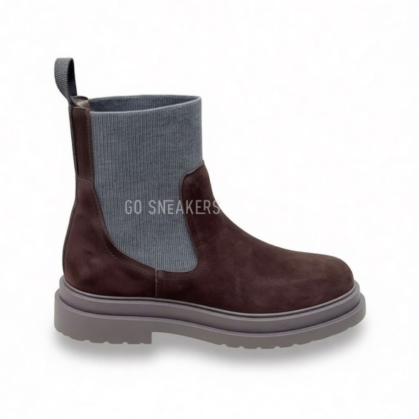 Женские челси Brunello Cucinelli Suede Chelsea Boot Chocolate