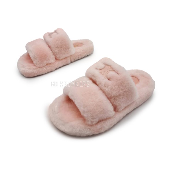 Женские шлепки Celine Flip-flops Wool Pink