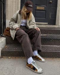 Golden Goose DB Superstar Wool and Suede Brown