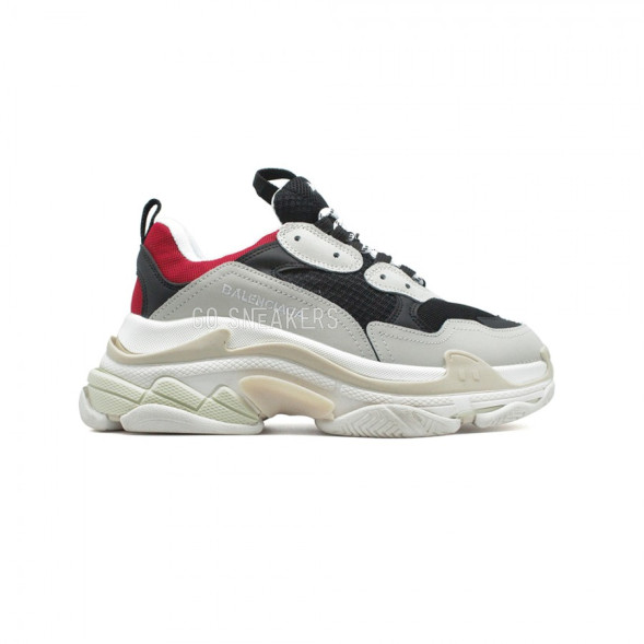 Женские кроссовки Balensiaga Triple S Grey-Black-Red