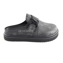 Louis Vuitton Slipper Black Leather 