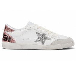 Golden Goose Ball Star White/Pink Glitter Star