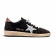 Женские кеды Golden Goose Ball Star Brown Suede with Silver Glitter Star