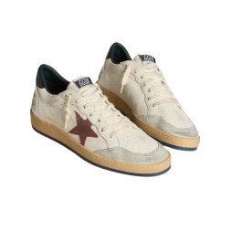 Golden Goose Ball Star Brown Nubuck Star and Nappa Heel Tab