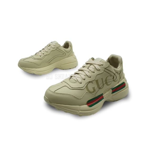 Женские кроссовки Gucci Leather Rhyton Logo Sneakers 