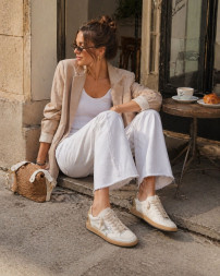 Golden Goose Ball Star with Metallic Leather Star and Glitter Heel Tab