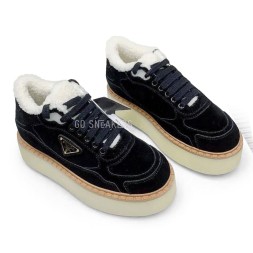 Prada Platform Suede Winter Black
