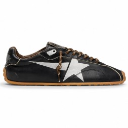 Golden Goose Marathon Speed with Black Leather Upper and Silver Star
