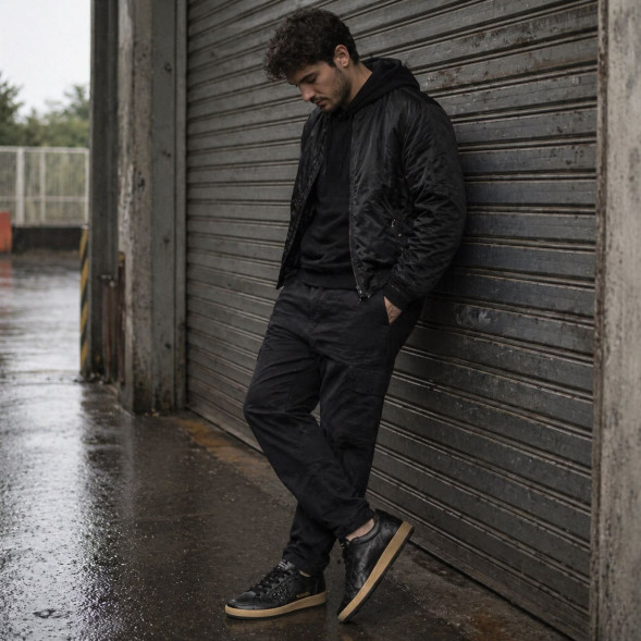 Унисекс кеды Golden Goose Ball Star Black nappa with Black glitter star and Suede heel tab