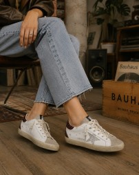 Golden Goose Superstar Bordeaux Silver Glitter