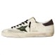 Женские кеды Golden Goose Superstar Green Leather Star and Grey Leather Heel Tab