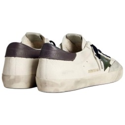 Golden Goose Superstar Green Leather Star and Grey Leather Heel Tab