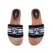 Женские шлепки Louis Vuitton Flip-flops Low Textile Dark Blue/White