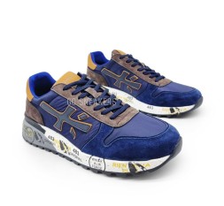 Premiata 483 Textile/Suede Navy/Brown
