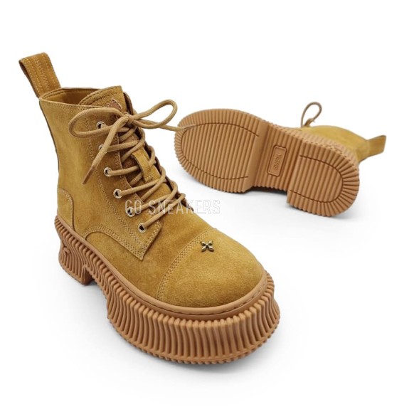 Женские ботинки SMFK High Boots Suede Brown