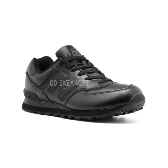 Мужские кроссовки New Balance 574 Leather Black-red