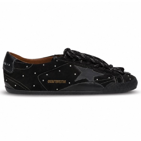 Женские кеды Golden Goose True-Star in Suede with Swarovski Crystal and Black Star