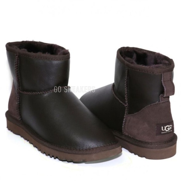 Женские мини угги Mini Metallic Chocolate