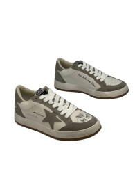 Golden Goose Ballstar White/Grey Glitter