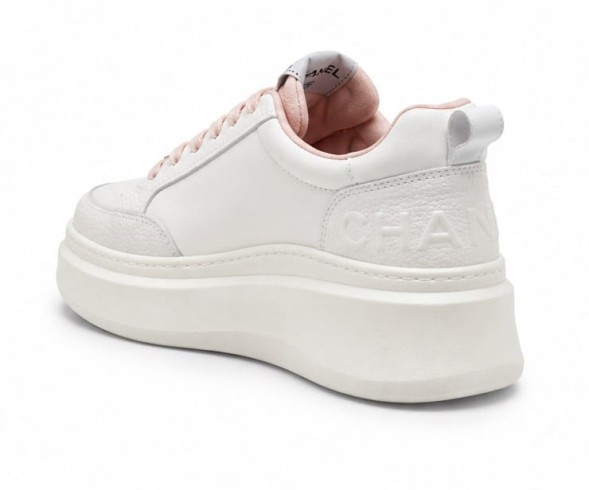 Женские кроссовки Chanel Platform Sneakers Leather White/Pink