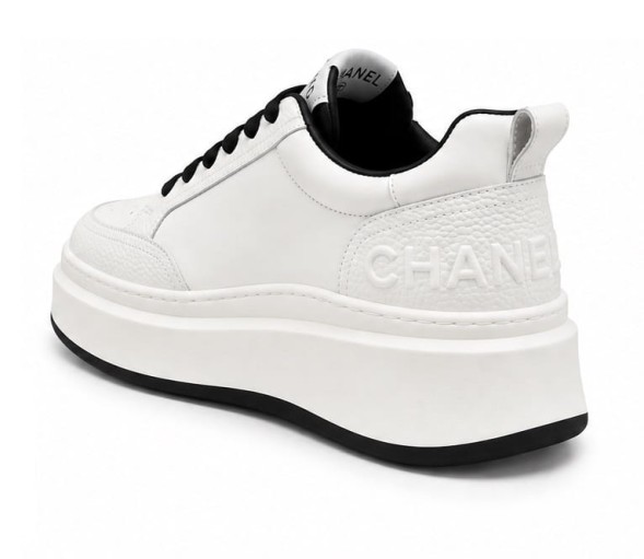 Женские кроссовки  Chanel Platform Sneakers Leather White/Black