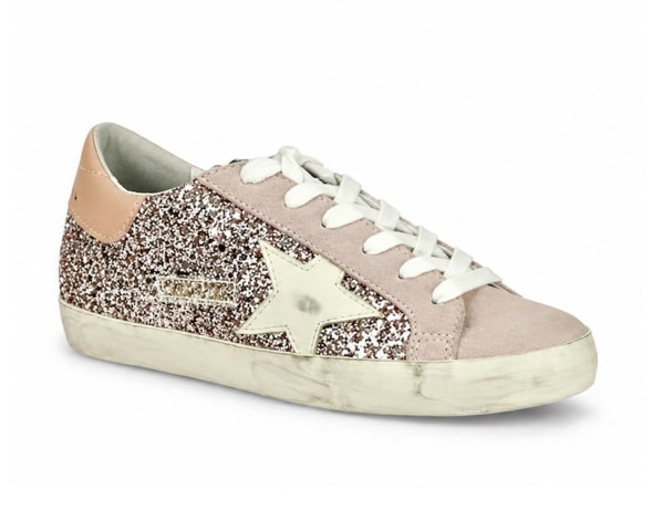Женские кеды Golden Goose Super-Star in Silver Glitter With Leather Star and Heel Tab