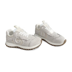 C'est Dior Suede Calfskin/Mesh White